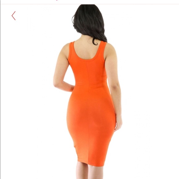Orange Body Con Dress - Picture 3 of 4